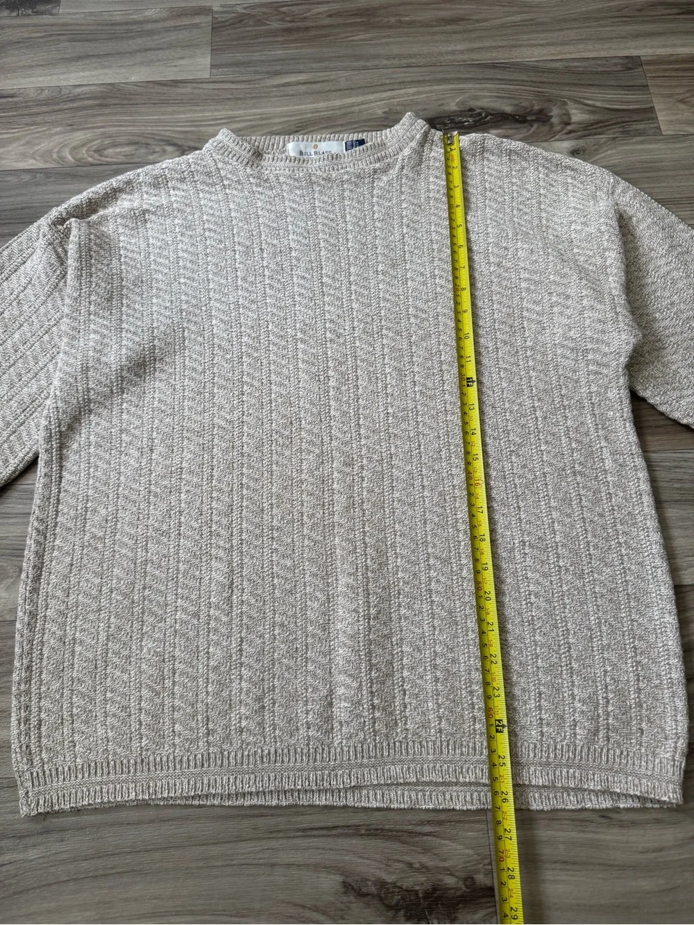 Vintage 90s Made in USA 100% Cotton Textured Sweater Beige Grandpa Sweater Sz M